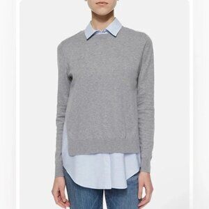 Theory 'Deverlyn' Cashmere/Cotton Layered Look Sweater